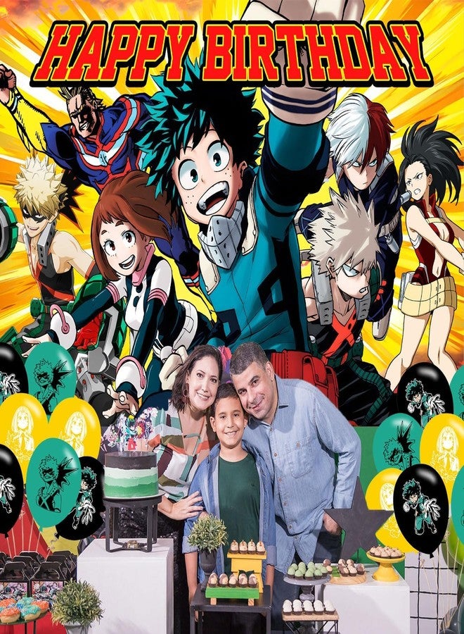 karg Academia My Hero Party Supplies - 5x3FT Backdrop & Banner for Boys & Girls' Academia Theme Birthday Party Decoration - Image 4